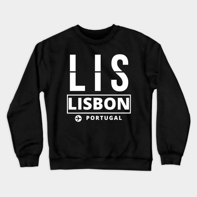 LIS - Lisbon airport code Crewneck Sweatshirt by Luso Store